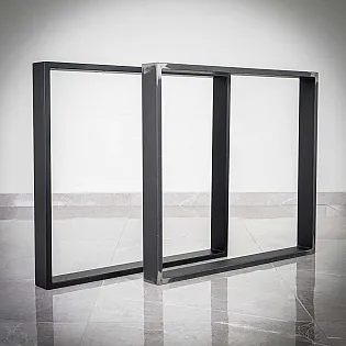 Gambe da tavolo in acciaio a forma quadrata, altezza 71 cm, larghezza 80 cm, per tavolo da pranzo di altezza standard set di 2 pz