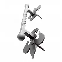 Büyük kapılar için dekoratif metal kol, 2 parçalı set, toplam uzunluk 40 cm, siyah veya beyaz renk