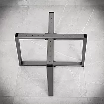 Skruvbar metallbordsfot Cross-Frame av stål, storlek 60x40cm, svart färg