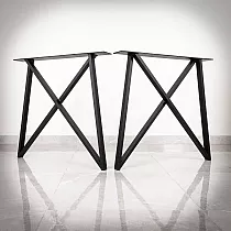 Metalben X-form, mål 75x72cm, sort farve, 2 stk i sæt