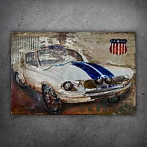 3D metal painting of a sports car, 80x120cm