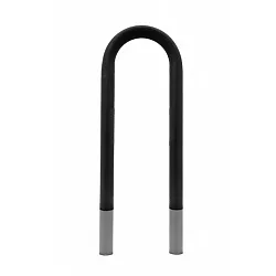 Udendørs cykelparkeringsstativ af stål, sort farve, betonforankret, størrelse 36x80 cm