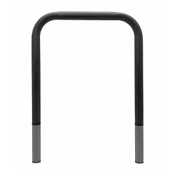 Bicicletário externo de metal em aço, ancorado em concreto, cor preta, tamanho 80x80 cm