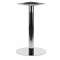 Polírozott rozsdamentes asztallap, talp átmérője 44,5 cm, magassága 72,5 cm