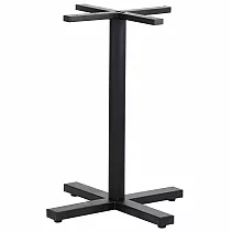 Central table base made of steel, black color, 58x58 cm, height 72.5 cm