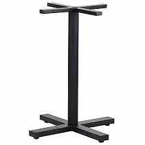 Podstawa stołu centralnego wykonana ze stali, jedna kolumna, wysokość 72,5 cm, wymiary podstawy dolnej 58x58 cm, kolor czarny