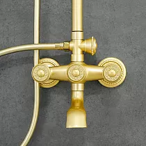 Giel, Retro-Stil Reenduschsystem, aus Messing, Héicht 141 cm, Reendusch Duerchmiesser 21 cm