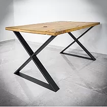 Stabilt bordsben i metall X-format av stål, höjd 71 cm, bredd 80 cm, 2 stycken i set