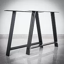 Tischbeine aus Stahl Typ A in umgekehrter Trapezform, unten breiter und oben etwas schmaler, Höhe 71 cm, Breite 80 cm, 2er-Set