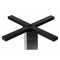 Base de mesa em aço inoxidável polido, altura 72,5 cm, base inferior 50x50 cm