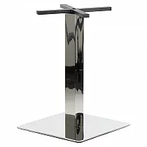 Leštená nerezová stolová noha 50x50 cm, výška 72,5 cm