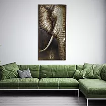 3D metallkonst Elephant, höjd 150 cm, bredd 75 cm