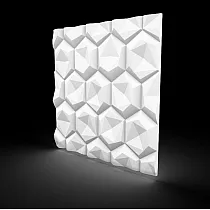 Decoratieve wandpanelen gemaakt van polystyreen Cellen, 60x60cm, witte kleur, set van 12 stuks.