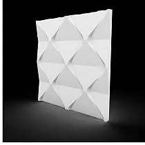 Decoratieve wandpanelen van polystyreen Light, 60x60cm, kleur wit, set van 12 stuks.