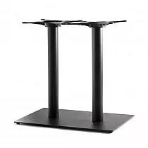 Dubbel bordsfot i metall för ytor upp till 1400x800 mm, med runda pelare, olika höjder 60 cm, 72 cm, 106 cm