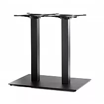 Dubbel bordsfot i metall för stora ytor upp till 1400x800 mm, med kvadratiska pelare, olika höjder 60 cm, 72 cm, 106 cm