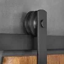 Systém posuvných dverí z ocele, pre jednokrídlové dvere do 130 kg, čierne, nástenné