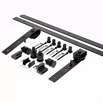 System drzwi szklanych przesuwnych jednoskrzydłowych do drzwi szklanych, do 130 kg, długość 2 metry, czarny, naścienny