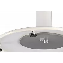 Elegante base central de mesa em aço, altura 72,5 cm, diâmetro da base inferior 57 cm, para superfícies até 80 cm de diâmetro, cor branca