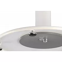 Elegante pé de mesa central em aço, cor branca, base Ø 57 cm, altura 72,5 cm, para superfícies até D80 cm