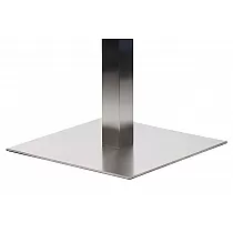 Noga mize iz nerjavečega jekla, višina 72,5 cm, dimenzije spodnje plošče 55x55 cm, za površine do 90x90 cm