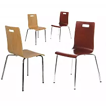 Plywood 4 st stolset med handtag bok eller valnöt