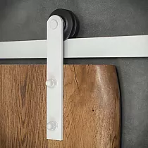 Sliding door system made of steel ROKA WHITE, white, up to 130 kg