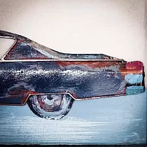 3D kovinska stenska umetnost Retro car, dimenzija 60x40cm