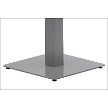 Kovová podnož stolu z oceli, barva šedá, rozměry nohou 45 x 45 cm, výška 72,5 cm, hmotnost 16,8 kg, pro povrchy do 70 x 70 cm