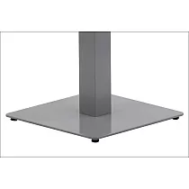Metalinis stalo pagrindas iš plieno, pilka spalva, kojos matmenys 45 x 45 cm, aukštis 72,5 cm, svoris 16,8 kg, paviršiams iki 70x70 cm