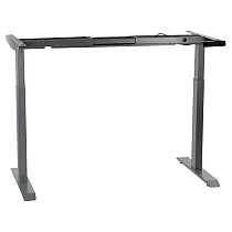 Metal table frame with electric height adjustment, aluminum color, two motors, height 70.5-118 cm, length 119-172 cm