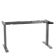 Metal table frame with electric height adjustment, aluminum color, two motors, height 70.5-118 cm, length 119-172 cm