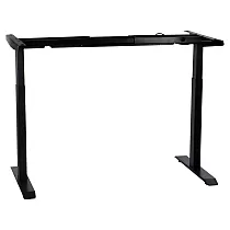 Tischgestell aus Metall mit elektrischer Höhenverstellung, Farbe schwarz, zwei Motoren, Höhe 70,5-118 cm, Länge 119-172 cm