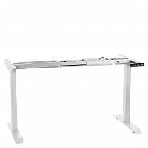 Châssis de table en métal avec réglage électrique de la hauteur, couleur blanche, deux moteurs, hauteur 70,5-118 cm, longueur 119-172 cm