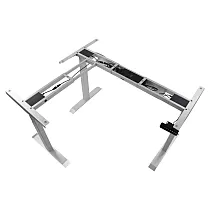 Metall-Tischgestell mit elektrischer Höhenverstellung fürs Büro, höhenverstellbar 61,5-126,5 cm, Farbe schwarz, drei Motoren