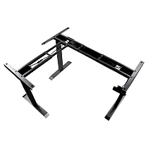 Ofisler için elektrikli yükseklik ayarlı büyük metal masa çerçevesi, ayarlanabilir yükseklik 61,5-126,5 cm, siyah renk, üç motor