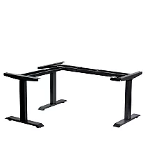 Großes Metalltischgestell mit elektrischer Höhenverstellung für Büros, höhenverstellbar von 61,5 bis 126,5 cm, Farbe schwarz, drei Motoren