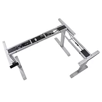 Metal table frame with electric height adjustment, height 71-119 cm, aluminum color, three motors, length 123.5-175.5 88.5-135 cm
