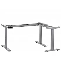 Metal table frame with electric height adjustment, height 71-119 cm, aluminum color, three motors, length 123.5-175.5 88.5-135 cm