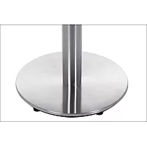 Centraal tafelonderstel van roestvrij staal, rond onderstel, geborsteld, diameter 45 cm, hoogte 71,5 cm