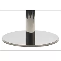 Centralna noga stołu wykonana ze stali, okrągła podstawa, polerowana, średnica 45 cm, wysokość 71,5 cm