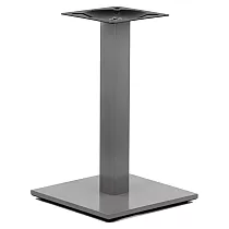 Centralt bordben af stål, firkantet fod, aluminium grå farve, fod 45x45 cm, højde 72 cm