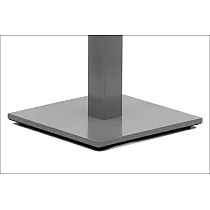 Central table leg made of steel, square base, aluminum gray color, base 45x45 cm, height 72 cm