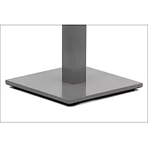 Centrālā galda kāja no tērauda, kvadrātveida pamatne, alumīnija pelēkā krāsā, pamatne 45x45 cm, augstums 72 cm