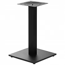 Centrale tafelpoot van staal, vierkant onderstel, kleur zwart, onderstel 45x45 cm, hoogte 72 cm