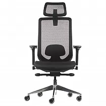 Cadeira de escritório giratória com mecanismo para inclinar o assento para a frente
