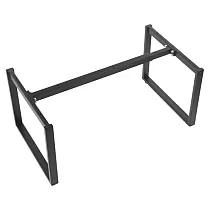 Structure de table en métal avec pieds carrés, couleur noire, hauteur 42 cm, longueur réglable 80-130 cm