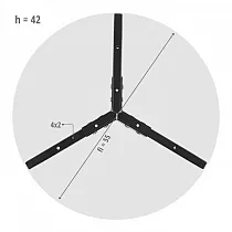 Kompakt zusammensetzbares Tischgestell aus Metall, Farbe schwarz, Höhe 42 cm, Durchmesser 55 cm