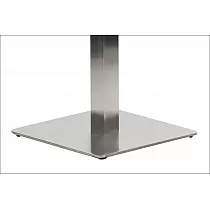 Nerūsējošā tērauda galda kāja, matēta, pamatnes dimensijas 40x40 cm, augstums 72 cm, virsmām līdz 60x60cm