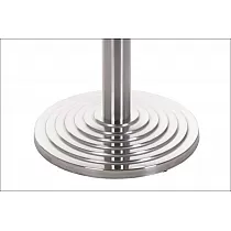 Металлическое основание стола из нержавеющей стали, матовое, диаметр 45 см, высота 71,5 см.